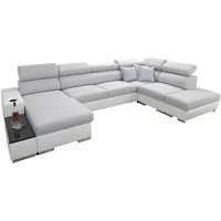 Solide Ecksofa mit Schlaffunktion Picanto 358 cm x 227 cm - Wohnlandschaft U-Form - Schlafsofa mit Bettkasten - XXL Sofa - Groß - Gewebe mit Kunstleder - Big Sofa - Modern - Linke Seite - 26