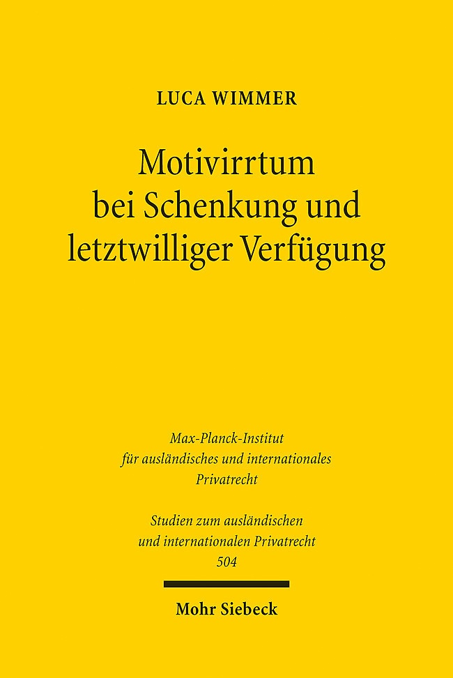 Motivirrtum Bei Schenkung Und Letztwilliger Verfügung - Luca Wimmer  Kartoniert (TB)