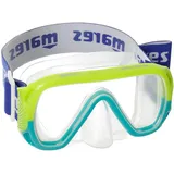 Mares Keewee Jr – Taucherbrille Kinder aus Silikon, Einzellinse aus gehärtetem Glas, großes Sichtfeld, Stoffband mit Schnorchelhalter