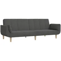 vidaXL Schlafsofa 2-Sitzer mit 2 Kissen Dunkelgrau Stoff