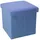 Intirilife Faltbarer Sitzhocker Leinen 38 x 38 x 38 cm Meer Blau