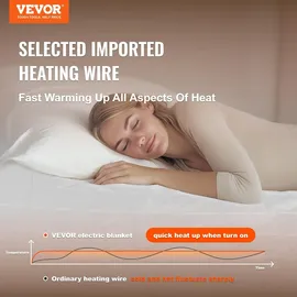 Vevor Beheizte Matratzenauflage 150 x 80 cm Weiß