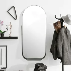 Wandspiegel FineBuy Flurspiegel Oval Metall 114 cm Spiegel Hängespiegel Modern