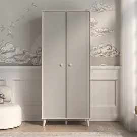 petits-meubles Kleiderschrank 80 x 190 x 51 cm Holz grau