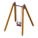 Xlmoebel Schaukelsitz Balancewippe aus Holz mit rutschfester Oberfläche, Hergestellt in Europa braun|lila
