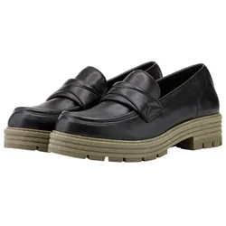 TOM TAILOR Damen Loafer mit Block-Absatz, schwarz, Uni, Gr. 37