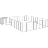 vidaXL Hundezwinger 25,41 m2 Stahl Silber
