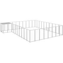 vidaXL Hundezwinger 25,41 m2 Stahl Silber