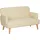 Homcom Couch Samt 2-Sitzer Creme