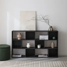 sweeek Pieter Bücherregal 3 Regale 12 Fächer Schwarz