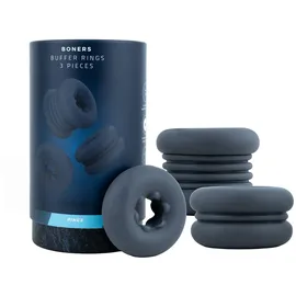 BONERS - Puffer Ringe 3 Stück - Blau