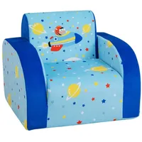 KOMFOTTEU Kindersofa 3 in 1, mit Rückenlehne & Armlehne,Blau blau