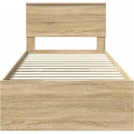 vidaXL Bettrahmen mit Kopfteil Sonoma-Eiche 80 x 200 cm Holzwerkstoff