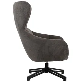 bene living Ohrensessel Marconia Polyester 74 x 109 x 80 cm Grau drehbar