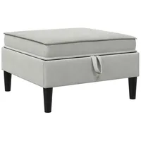 vidaXL Sitzhocker mit Stauraum 40 x 40 x 40 cm Hellgrau Samt