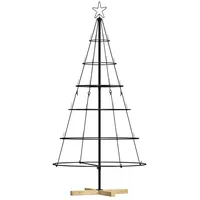 VidaXL Weihnachts-Tannenzapfenbaum mit Ständer Schwarz 150 cm Stahl
