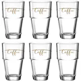 LEONARDO Latte-Macchiato-Glas Gläser-Set SOLO "Coffee", Glas, 410 ml, 6-teilig bunt