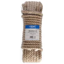 EDM Holz, 10 m, Naturseil, Bio-Jute, 3 Köpfe, 8 mm, Edm