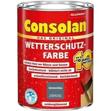 Consolan Wetterschutzfarbe, Deckender Holzschutz für Außen, Sommerblau, 750 ml