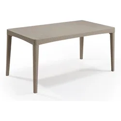 Allibert Girona Tisch Cappuccino - wetterfest, Garten, Outdoor