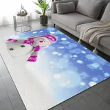 ARiXIaNg Weihnachten Teppich Kinderteppich Modern 3D Schneemann Teppich Schlafzimmer rutschfeste FußMatte Kinder Teenager Kurzflor Teppiche FüR Flur Wohnzimmer Boden Teppich 140x200 cm