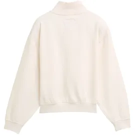 Tom Tailor Sweatjacke TOM TAILOR, Mädchen, Gr. 164, weiß (gardenia weiß), Sweatware, Obermaterial: 60% Baumwolle, 40% Polyester, unifarben, oversize hüftlang, Rundhals, Bündchen, Sweatjacken Sweatjacke, mit Stehkragen - für Girls