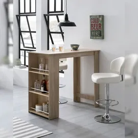 KADIMA DESIGN Bartisch 120x107,5x60 cm Stehtisch Holz Küchenbartisch, Bartresen mit integriertem Regal, Bar-Bistrotisch,