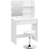 Woltu Schminktisch, Weiß, Metall, 1 Schubladen, Rechteckig,Rechteckig, Wange, 75x136x40 cm, Schlafzimmer, Schminktische