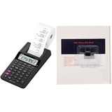 CASIO Druckender Tischrechner HR-8RCE, 12-stellig, Wiederholungsdruck, Cost/Sell/Margin, Profi-Prozentrechnung & IR-40 Farbwalze schwarz für HR-8xxx