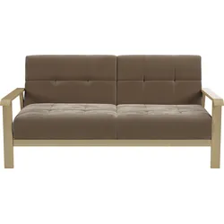 2,5-Sitzer SIT & MORE "Billund", braun (chocco), B:169cm H:88cm T:106cm, 100% Polyester, Sofas, Armlehnen aus Buchenholz in natur, verschiedene Bezüge und Farben