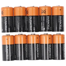Duracell 10x Duracell CR123A Lithium Batterie, 3V, Photobatterie CR123 A, im praktischen 10er Streifen