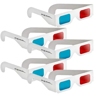 Pearl 3D-Brillen rot/Cyan im praktischen 5er-Spar-Paket