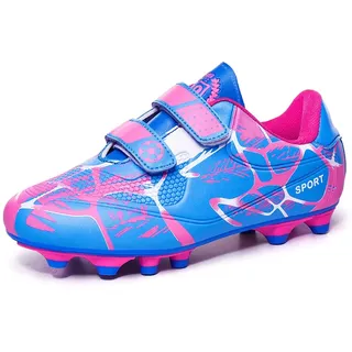 Woflebel Sportschuhe Jungen Fußballschuhe Kinder Sportschuhe Mädchen Athletics Trainingsschuhe Atmungsaktiv Outdoor Athletic Fußball Schuhe Rosa 35EU - 35 EU