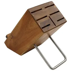 NIROSTA Messerblock Akazienholz mit Tablethalter – Unbestückter Messerständer mit Platz für 7 Messer – Anti-Rutsch-Füße verhindern ein verrutschen – Schützt die Klingen deiner Küchenmesser