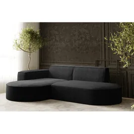 kaiser möbel Ecksofa Designer MODENA STUDIO stoff Dicker cord Poso Schwarz Links
