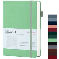 MGGAO A5 liniertes Tagebuch, 100 g/m2, liniertes dickes Papier mit 188 nummerierten Seiten, Premium-Leder-Hardcover-Notizbuch für persönliches Schreiben, Studium, Büro, Reiseaufzeichnung