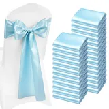 Vevor Satin-Stuhlschärpen mit Schleifen 275 cm x 17 cm 100 St. Blau