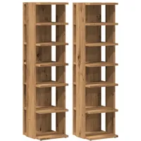 VidaXL Schuhschränke 2 Stk. Artisan-Eiche 28x27x102 cm Holzwerkstoff