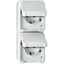 Merten SCHUKO-Doppel-Steckdose lichtgrau MEG2328-8029
