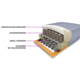 sit&more Ecksofa »Ascara L-Form«, inklusive Boxspring/Federkern-Polsterung, wahlweise mit Bettfunktion schwarz