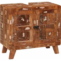 VidaXL Badezimmer Schrank Mehrfarbig Massives Mangoholz, Ingenieurholz