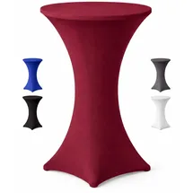 EXKLUSIV HEIMTEXTIL Stehtischhusse Stretch Bordeaux Ø 80-85 x 110-120 cm