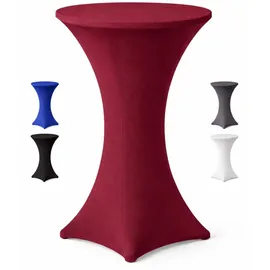 EXKLUSIV HEIMTEXTIL Stehtischhusse Stretch Bordeaux Ø 80-85 x 110-120 cm