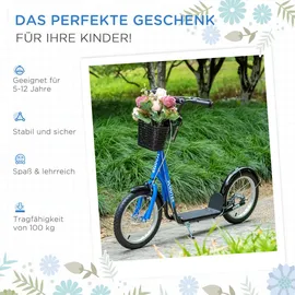 Homcom Kinderroller,, blau - blau, weiß