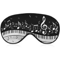 Schlafmaske kompatibel mit schwarzen und weißen Klaviertasten mit Musiknoten. Schlafaugenmaske für Damen und Herren, Nacht-Augenbinde, luxuriöse lichtblockierende Augenabdeckung, Augenschutz mit ver