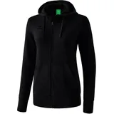 Erima Damen Basic Kapuzensweat Jacke, Schwarz, 36