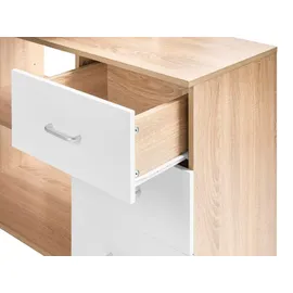 Beliani Eckschreibtisch Sogne Braun / Weiß