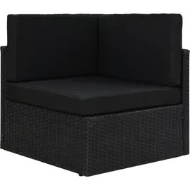 vidaXL Polyrattan Loungesofa 4-tlg. schwarz inkl. Kissen 3067132