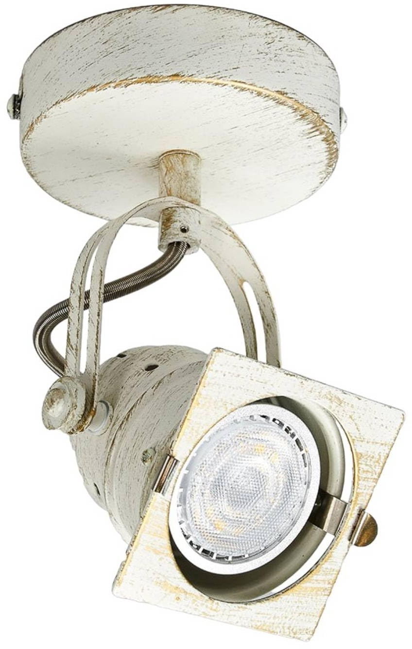 Lindby Wandleuchte, Wandlampe Innen 'Janek' (Retro, Vintage, Antik) in Weiß aus Metall u.a. für Wohnzimmer & Esszimmer (1 flammig, GU10) - Wandstrahler, Wandbeleuchtung Schlafzimmer /