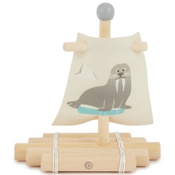 BIECO Badespielzeug »Bieco Floß Spielzeug Kinder Holz Spielzeug 20x18 cm Wasser Spielzeug Schiff Spielzeug mit Segel Boot Spielzeug für Wasser Holzboot Schwimmfähig Strand Spielsachen Segelboot Deko«